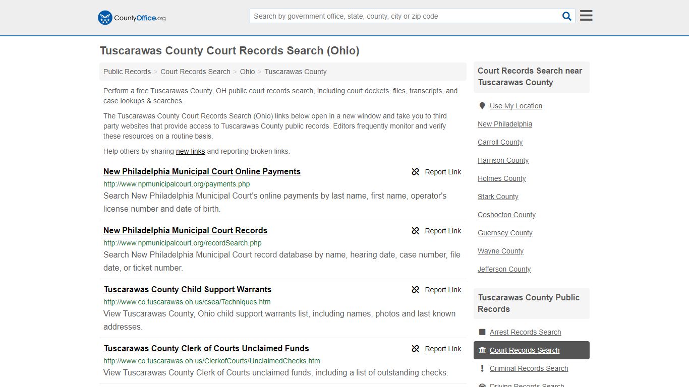 Court Records Search - Tuscarawas County, OH (Adoptions ...